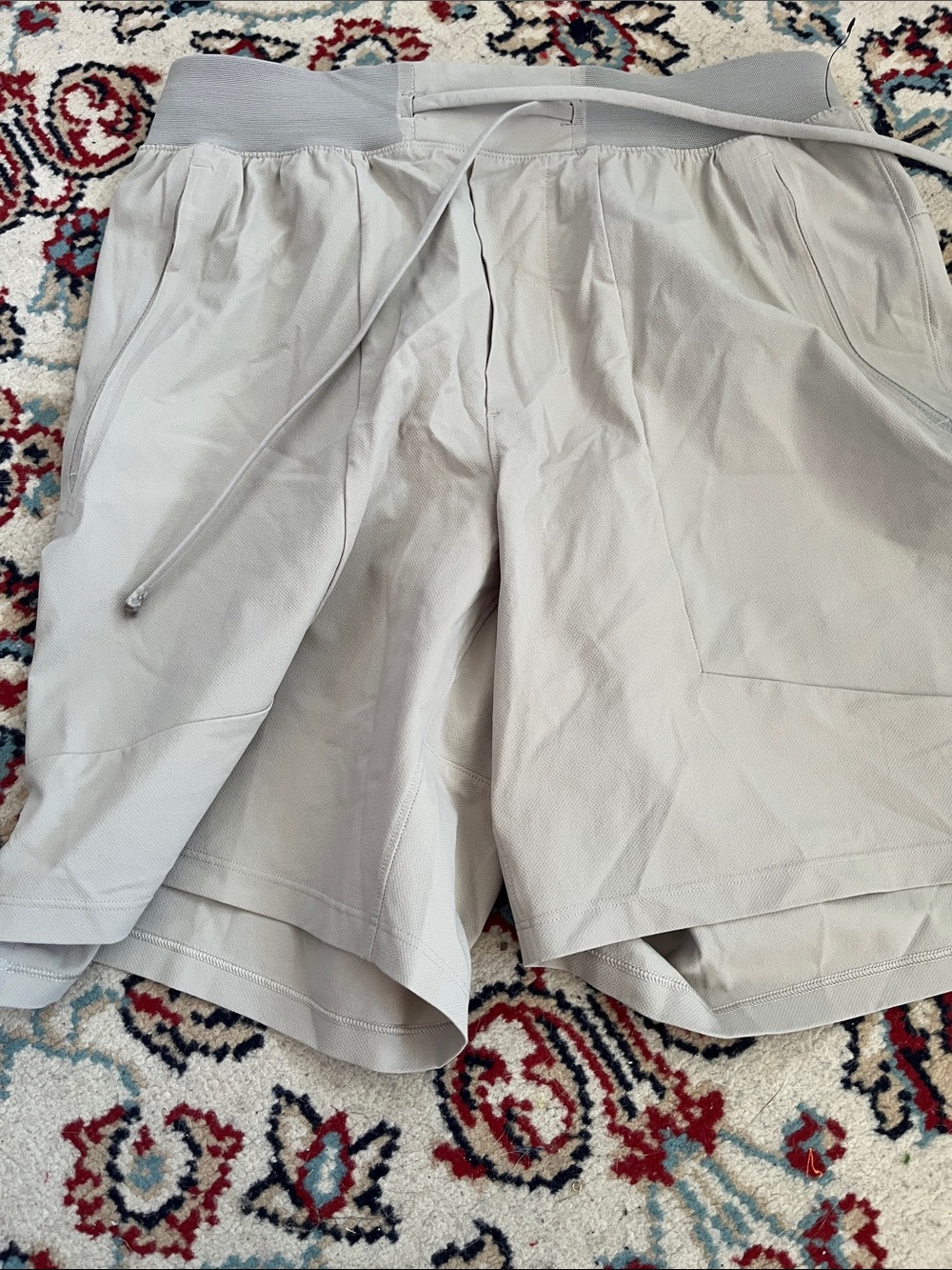 lululemon athletica Light Gray Athletic Drawstring Shorts